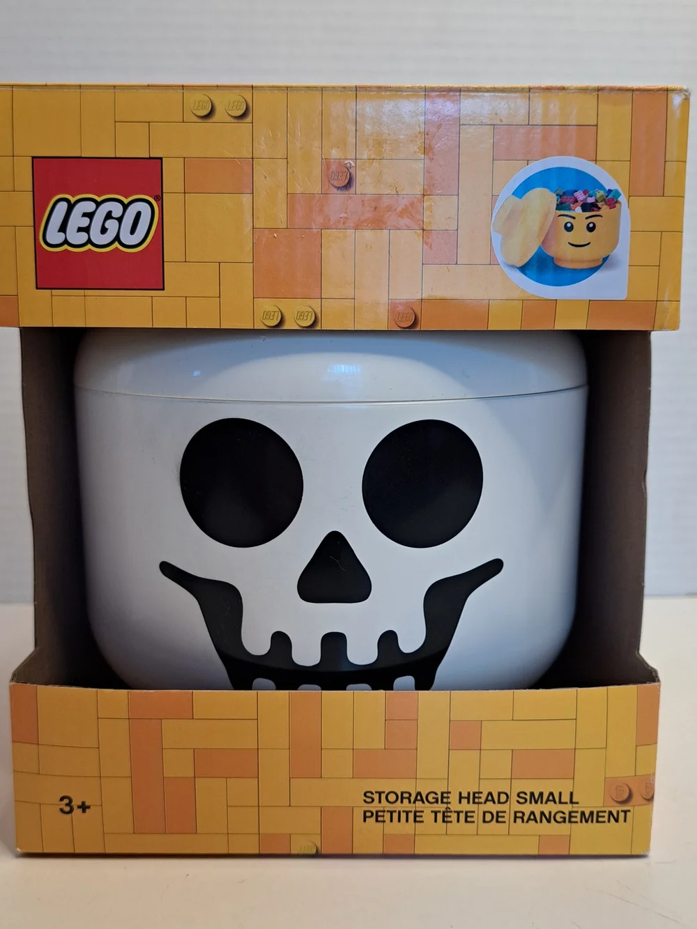Lego Small Skeleton Storage Head w/ Build A Brick Mug that is compatible w Legos